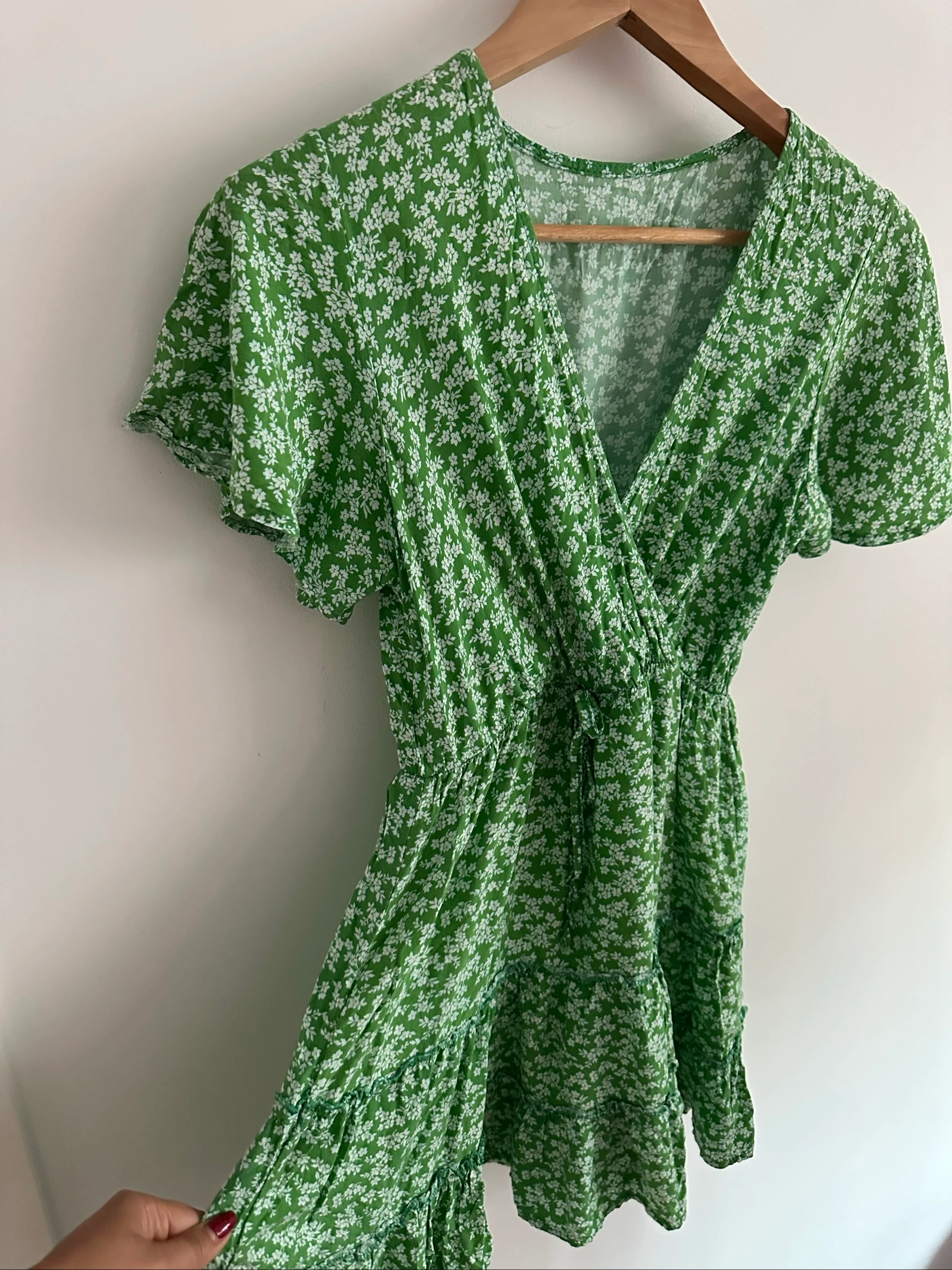 Green floral Cottagecore / Boho short dress size M – photo 4